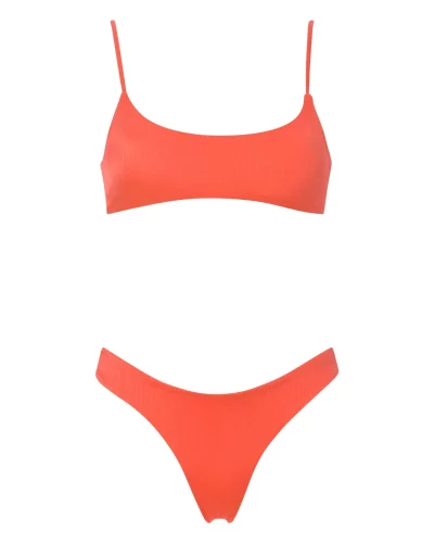 Bikini costina corallo