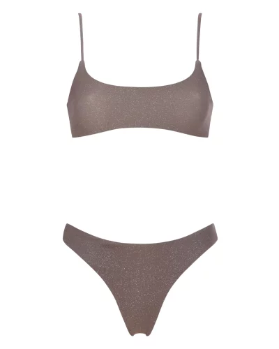 Bikini glitter tortora