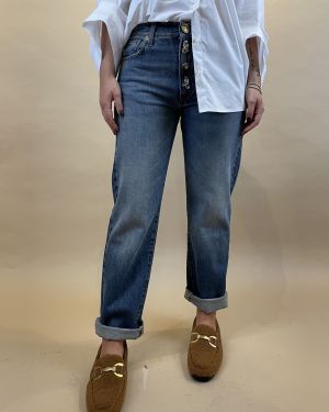 Denim Zoe bottoni gioiello baggy ViCOLO